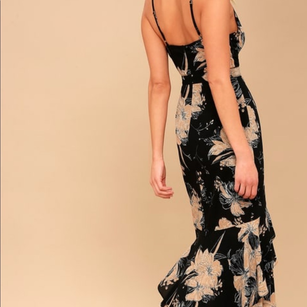 Darling Daylily Black Floral High Low Dress